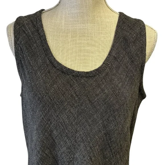 Eileen Fisher Maxi Dress Linen Blend Sleeveless Sz L Lagenlook Beachy Island - Picture 9 of 15